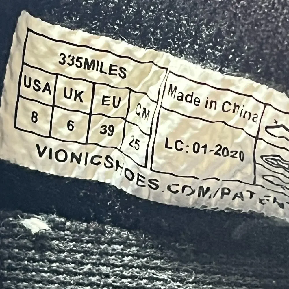 Vionic 335 Miles Black Active Casual Walking Shoes Sneakers Women's Size 8